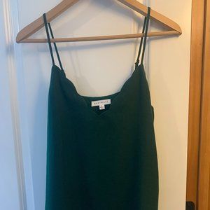 Scallop top blouse, forest green, size small